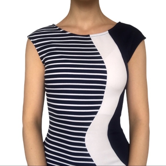 Striped short sleeve bodycon dress - Picture 2 of 4